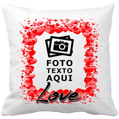 Cojín con relleno personalizada con foto Love