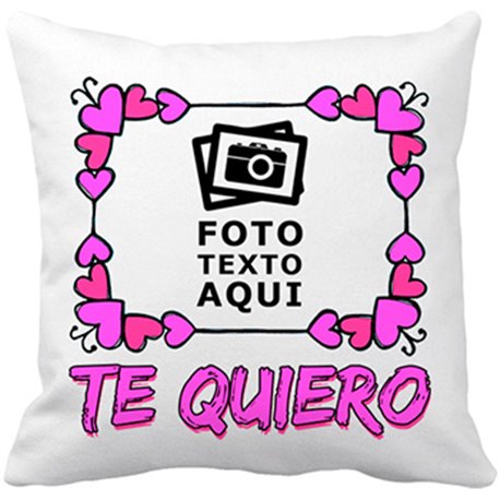 Cojín con relleno personalizada con foto te quiero