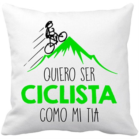 Cojín con relleno Quiero ser ciclista como mi tía