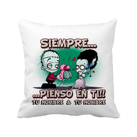 Cojín con relleno siempre pienso en ti personalizable con nombre