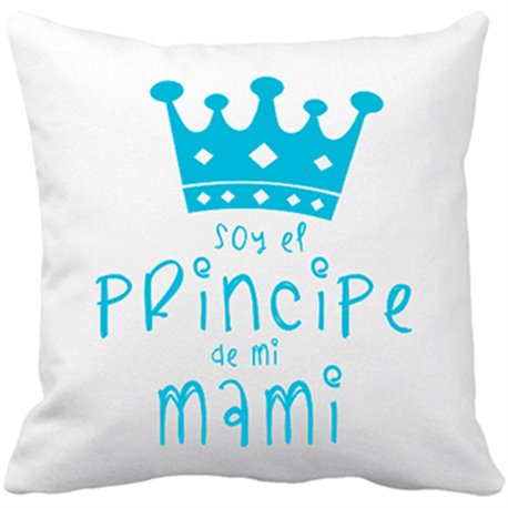 Cojín con relleno Soy el principe de mi mami FONDO BLANCO