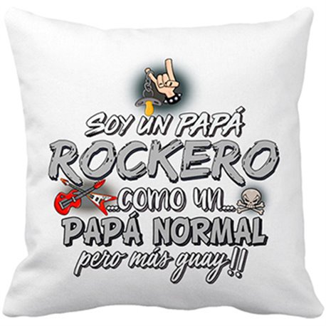 Cojín con relleno soy un papá rockero como un papá normal pero más guay