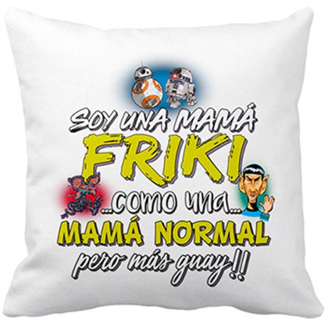 Cojín con relleno soy una mamá friki guay