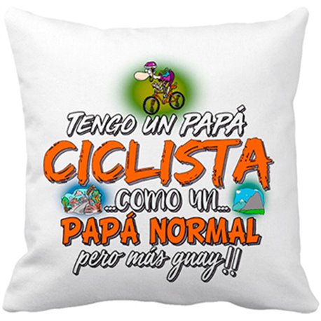 Cojín con relleno tengo un papá ciclista como un papá normal pero más guay