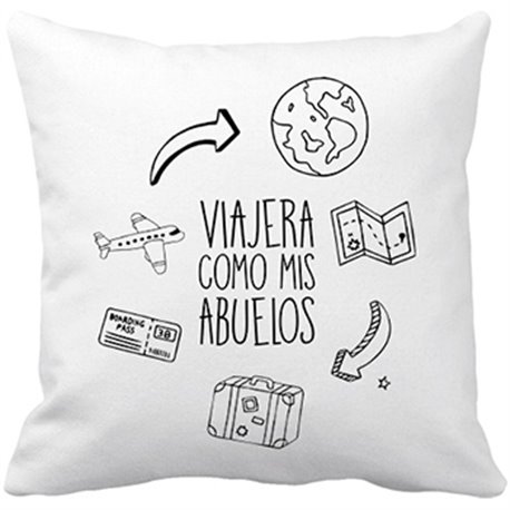 Cojín con relleno viajera como mis abuelos