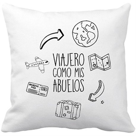 Cojín con relleno viajero como mis abuelos