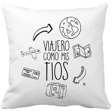 Cojín con relleno viajero como mis tios