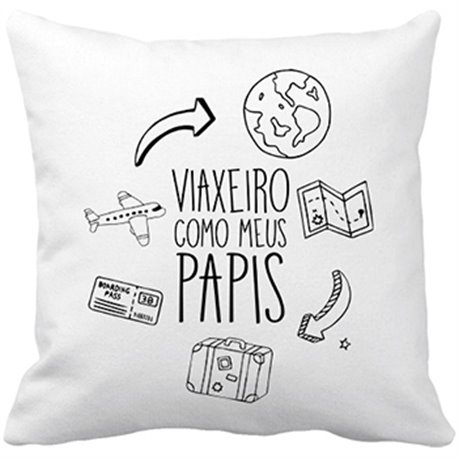 Cojín con relleno viaxeiro como meus papis