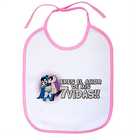 Babero Batman Catwoman eres el amor de mis 7 vidas