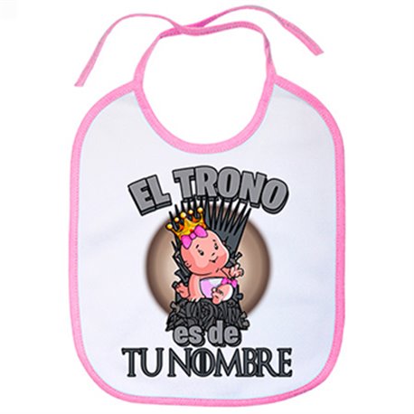 Babero Juego de Tronos el trono es de niña personalizable con nombre