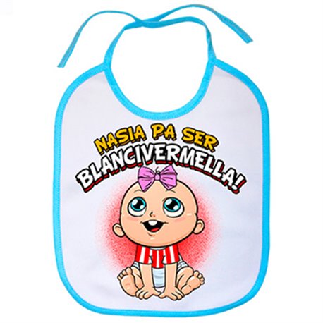 Babero nacida para ser Blancivermella Girona fútbol