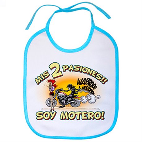 Babero mis dos pasiones mi moto y mi chica soy motero