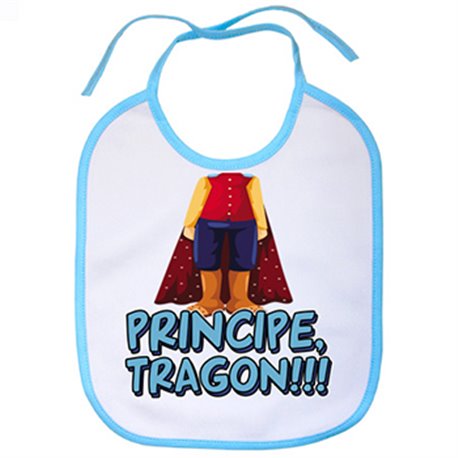 Babero Principe tragón blanco azul
