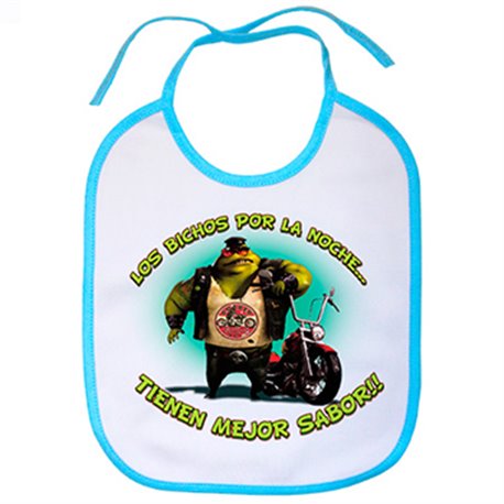 Babero para moteros los bichos por la noche tienen mejor sabor