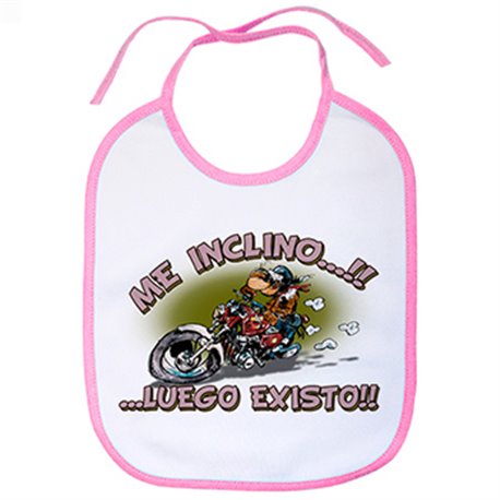 Babero para moteros me inclino luego existo