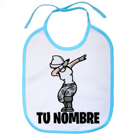 Babero Fortnite pose Dab personalizable con nombre
