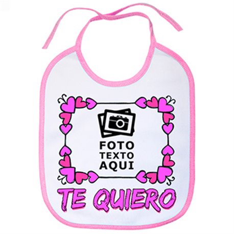 Babero personalizada con foto te quiero