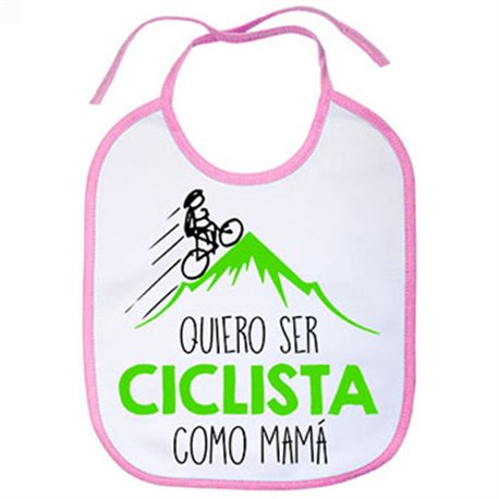 Babero Quiero ser ciclista como mamá