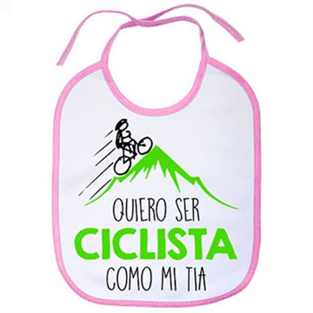 Babero Quiero ser ciclista como mi tía