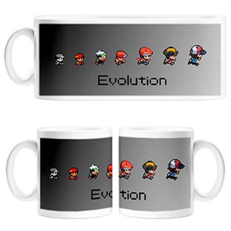 Taza Ash Evolution videojuego retro de Pokemon