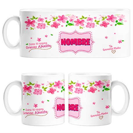 Taza frase como tu ninguna gracias abuelita personalizable con nombre de la abuela