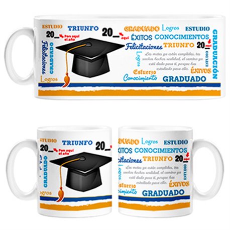 Taza personalizable con año de la graduación univesitaria