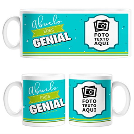 Taza personalizada con foto abuelo eres genial