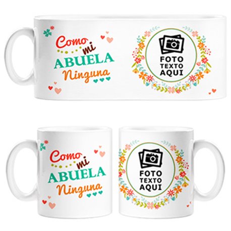 Taza personalizada con foto como mi abuela ninguna