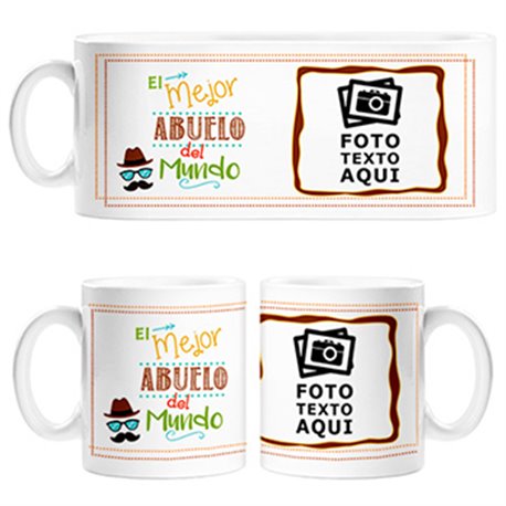 Taza personalizada con foto el mejor abuelo del mundo
