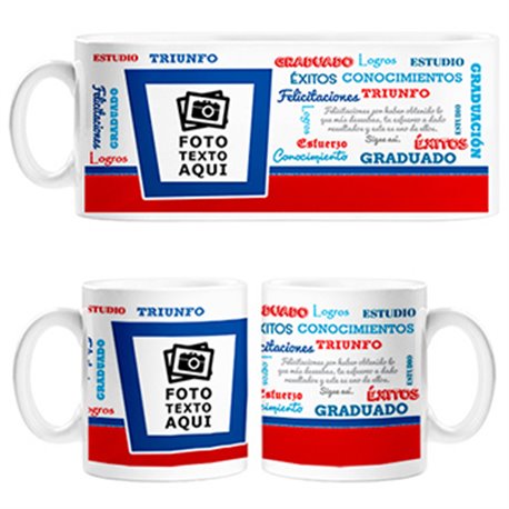 Taza personalizada con foto graduación logros estudio esfuerzo graduado