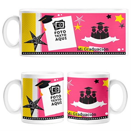 Taza personalizada con foto mi graduación estudiante chica