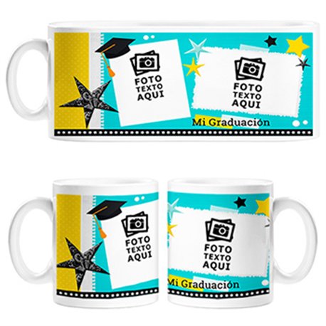 Taza personalizada con foto mi graduación estudiante chico