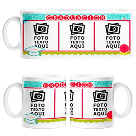 Taza personalizada con foto mi graduación título universitario graduación escolar