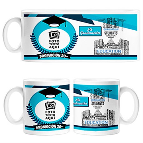 Taza personalizada con foto y año de promoción de la graduación estudiante universitario