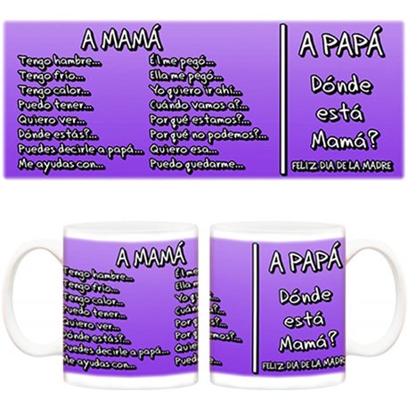 Taza Frases a Mamá y a Papá