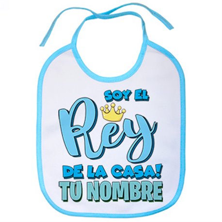 Babero soy el rey de la casa personalizable con nombre