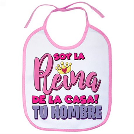 Babero soy la reina de la casa personalizable con nombre