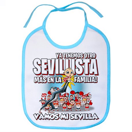 Babero ya tenemos otro Sevillista más en la familia para aficionado al fútbol de Sevilla