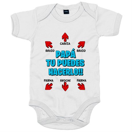 Body bebé papá tu puedes hacerlo azul
