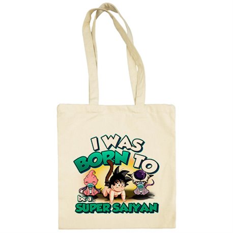 Bolsa de tela I was born to be a super saiyan parodia Baby Goku Boo Freezer