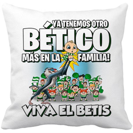 Cojín con relleno ya tenemos otro Bético más en la familia Betis fútbol