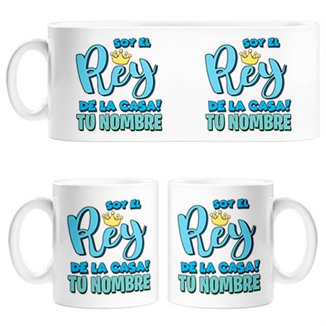 Taza soy el rey de la casa personalizable con nombre