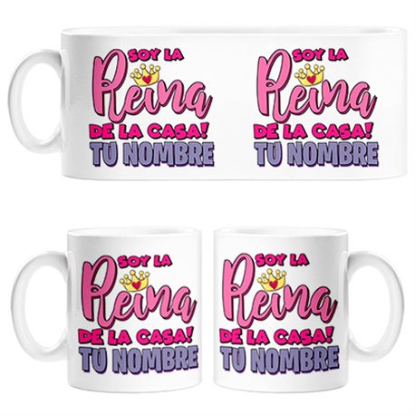 Taza soy la reina de la casa personalizable con nombre