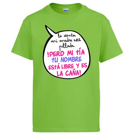 Camiseta personalizable con nombre frase divertida mi tía está libre y es la caña chica