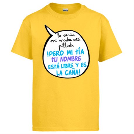 Camiseta personalizable con nombre frase divertida mi tía está libre y es la caña chico