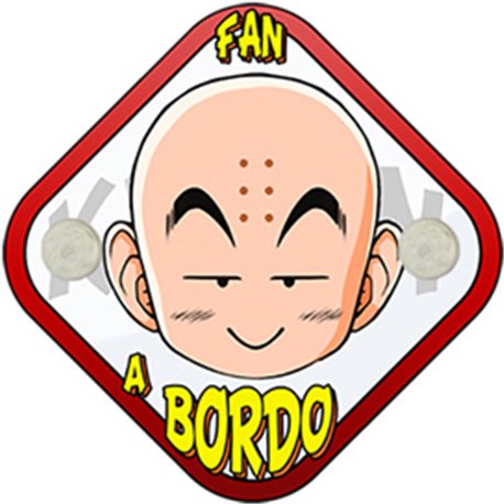 Placa bebé a bordo parodia ilustración fan de Krilin a bordo