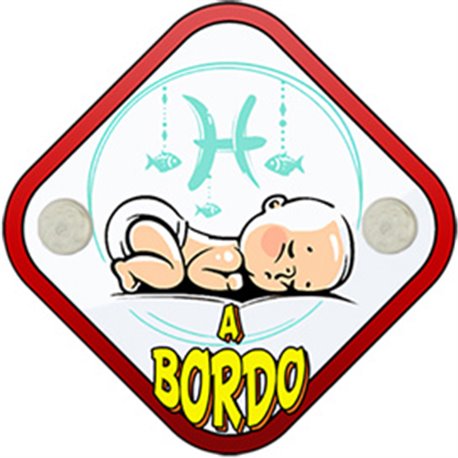 Placa bebé a bordo signo Piscis