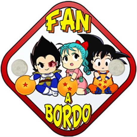 Placa bebé a bordo parodia fan de Vegeta Bulma y Goku