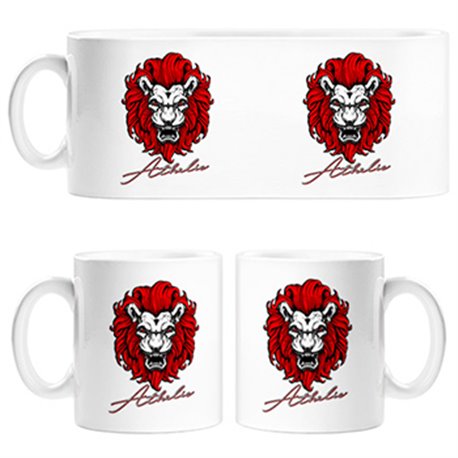 Taza ilustración león de Bilbao fan del Athletic