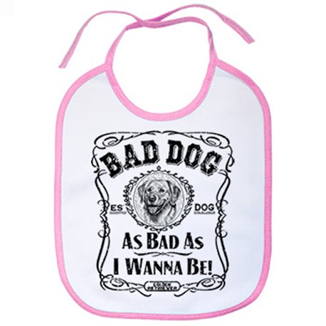 Babero frase perro raza Golden Retriever corredor Bad dog as bad as I wanna be